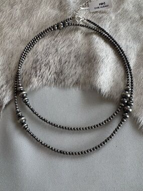 30” Sterling Silver Graduated Desert Pearl Necklace